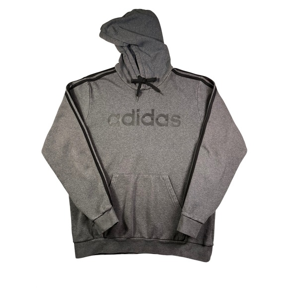 adidas Other - Adidas Gray Pullover Hoodie Sweatshirt Mens LargeTonal Logo Pocket